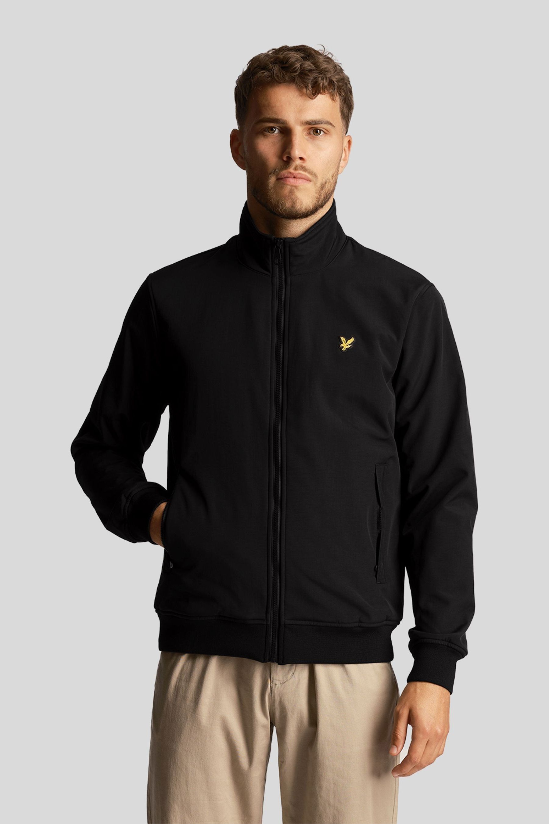 Buy Lyle Scott Black Fleece Lined Funnel Neck Jacket from Next Gibraltar