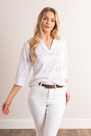 Lakeland Clothing White Molly Knitted Collared Jumper - Image 4 of 8