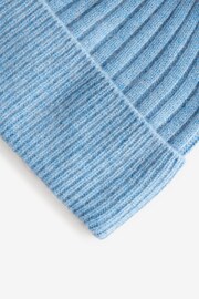 Blue 100% Cashmere Knitted Pom Hat - Image 3 of 7