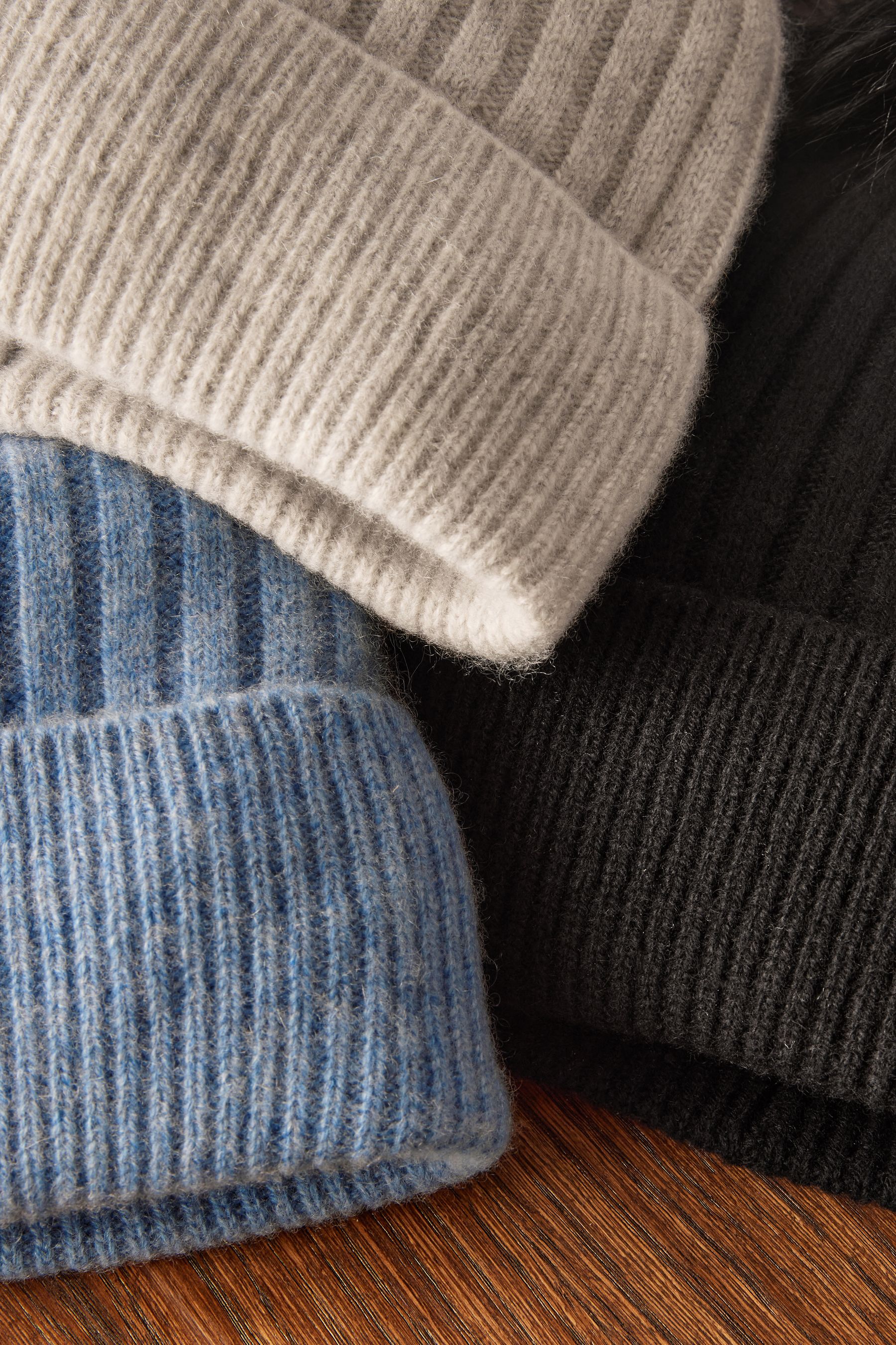 Buy Blue 100 Cashmere Knitted Pom Hat from the Next UK online shop