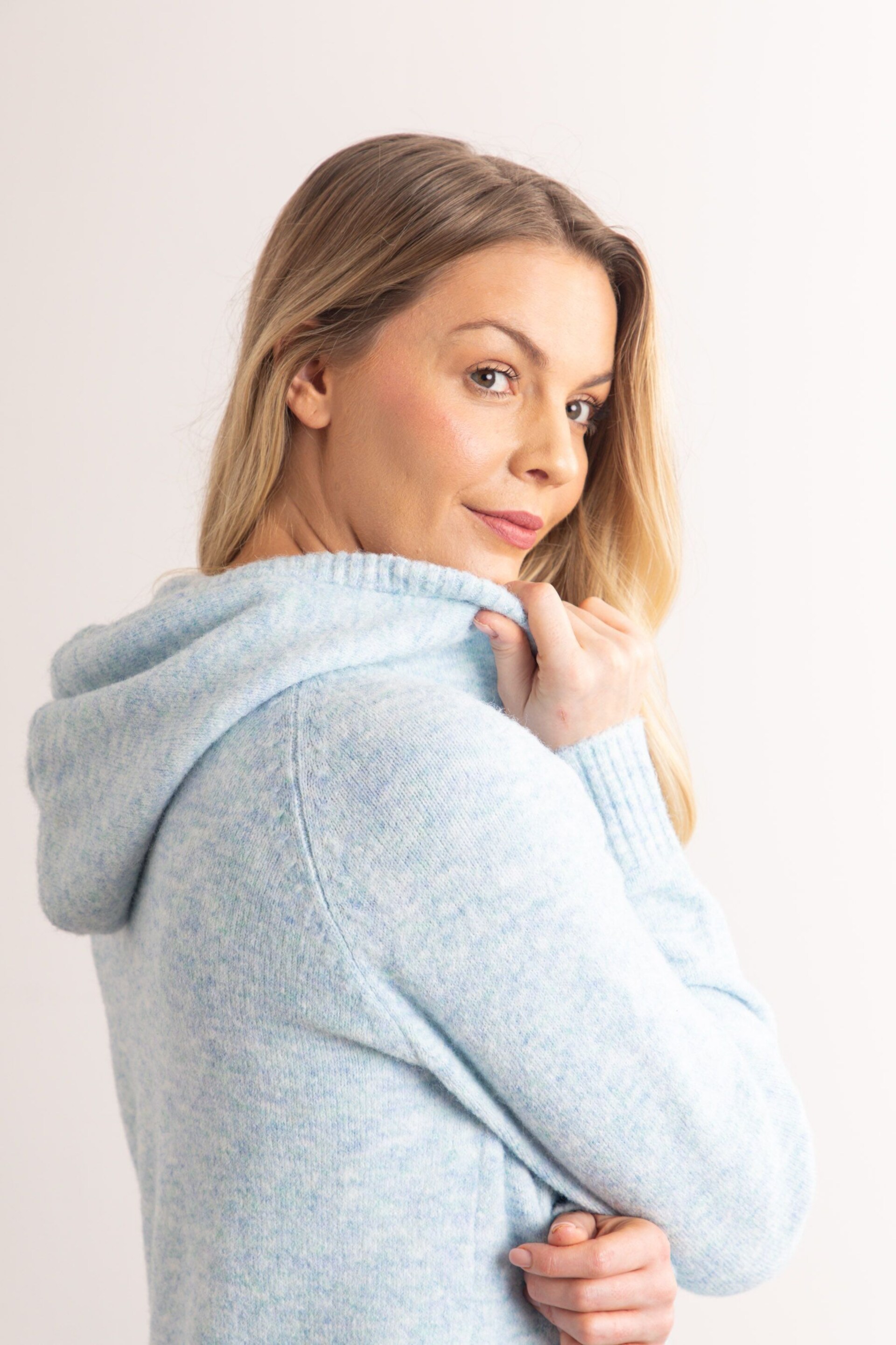 Lakeland Clothing Blue Sana Knitted Hoodie - Image 5 of 7