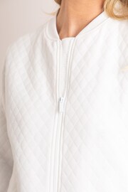 Lakeland Clothing Marissa Jersey Quilted White Bomber Jacket - Image 7 of 8