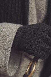 Black Cable Knit Gloves - Image 3 of 4