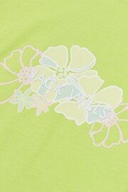 Jack Wills Oversized Fit Girls Green Floral Graphic T-Shirt - Image 7 of 7