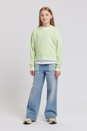 Jack Wills Loose Fit Girls Green Huntston Crew Sweatshirt - Image 2 of 7