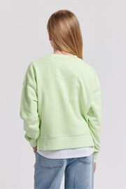 Jack Wills Loose Fit Girls Green Huntston Crew Sweatshirt - Image 4 of 7