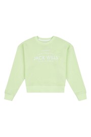 Jack Wills Loose Fit Girls Green Huntston Crew Sweatshirt - Image 5 of 7