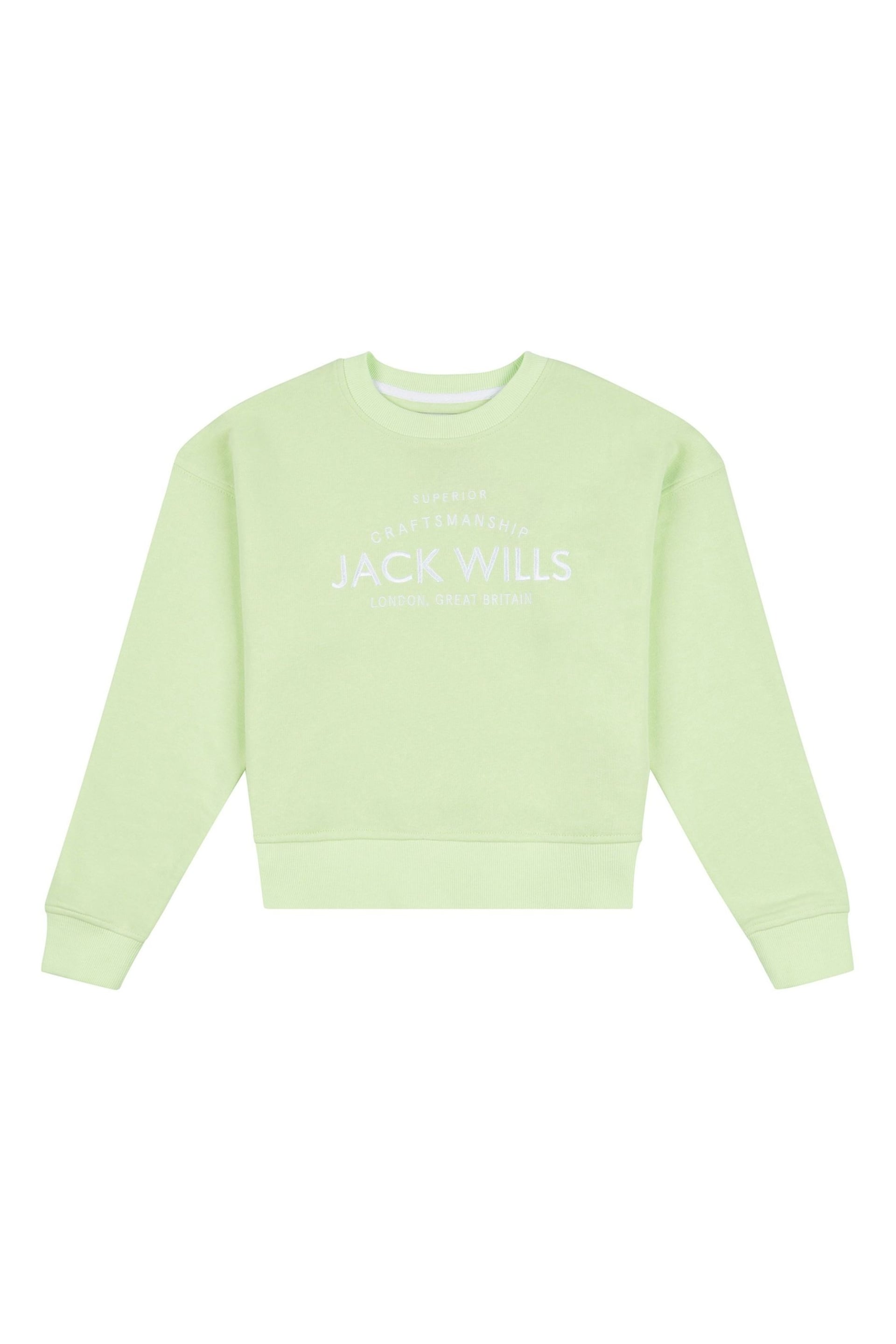 Jack Wills Loose Fit Girls Green Huntston Crew Sweatshirt - Image 5 of 7