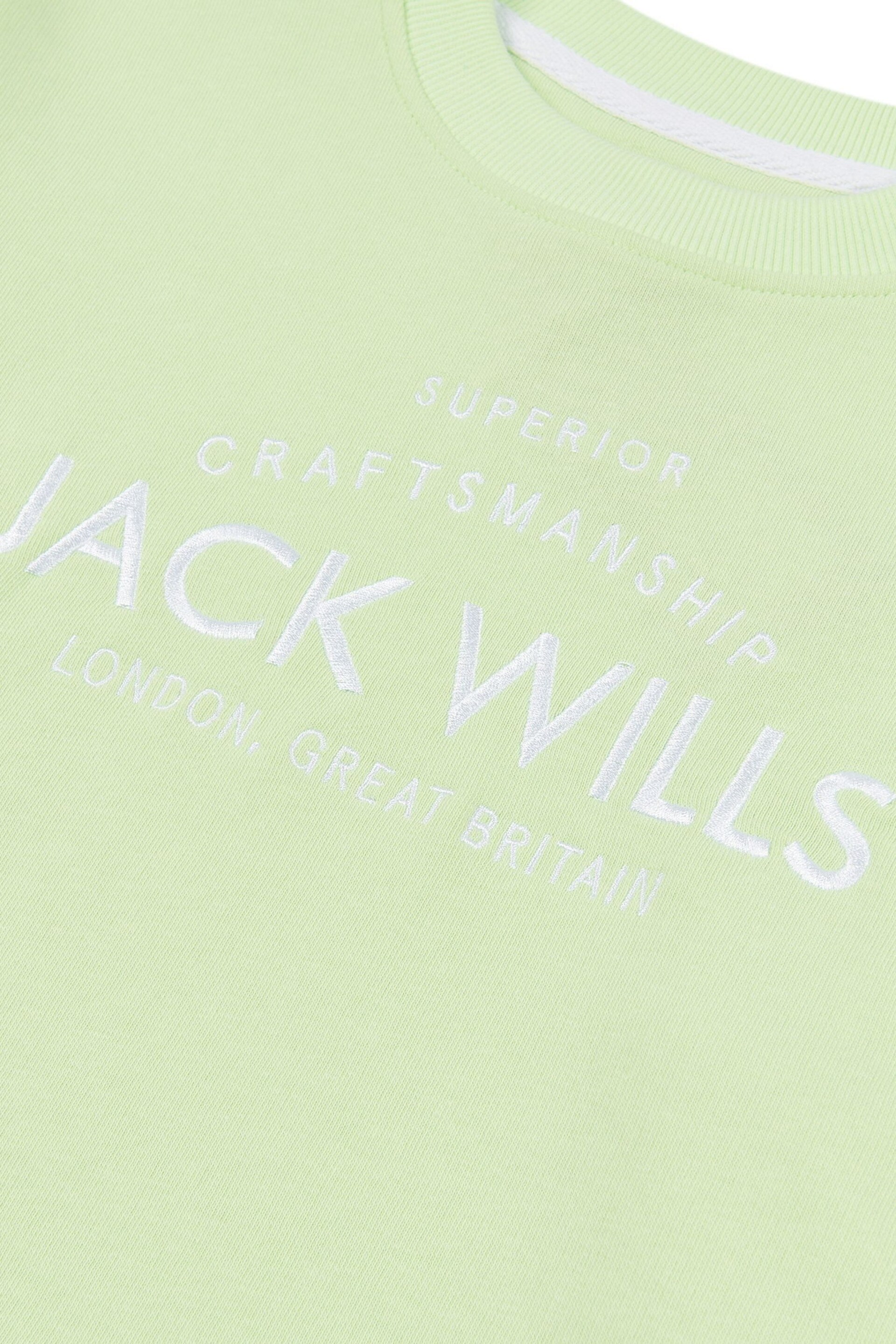Jack Wills Loose Fit Girls Green Huntston Crew Sweatshirt - Image 7 of 7