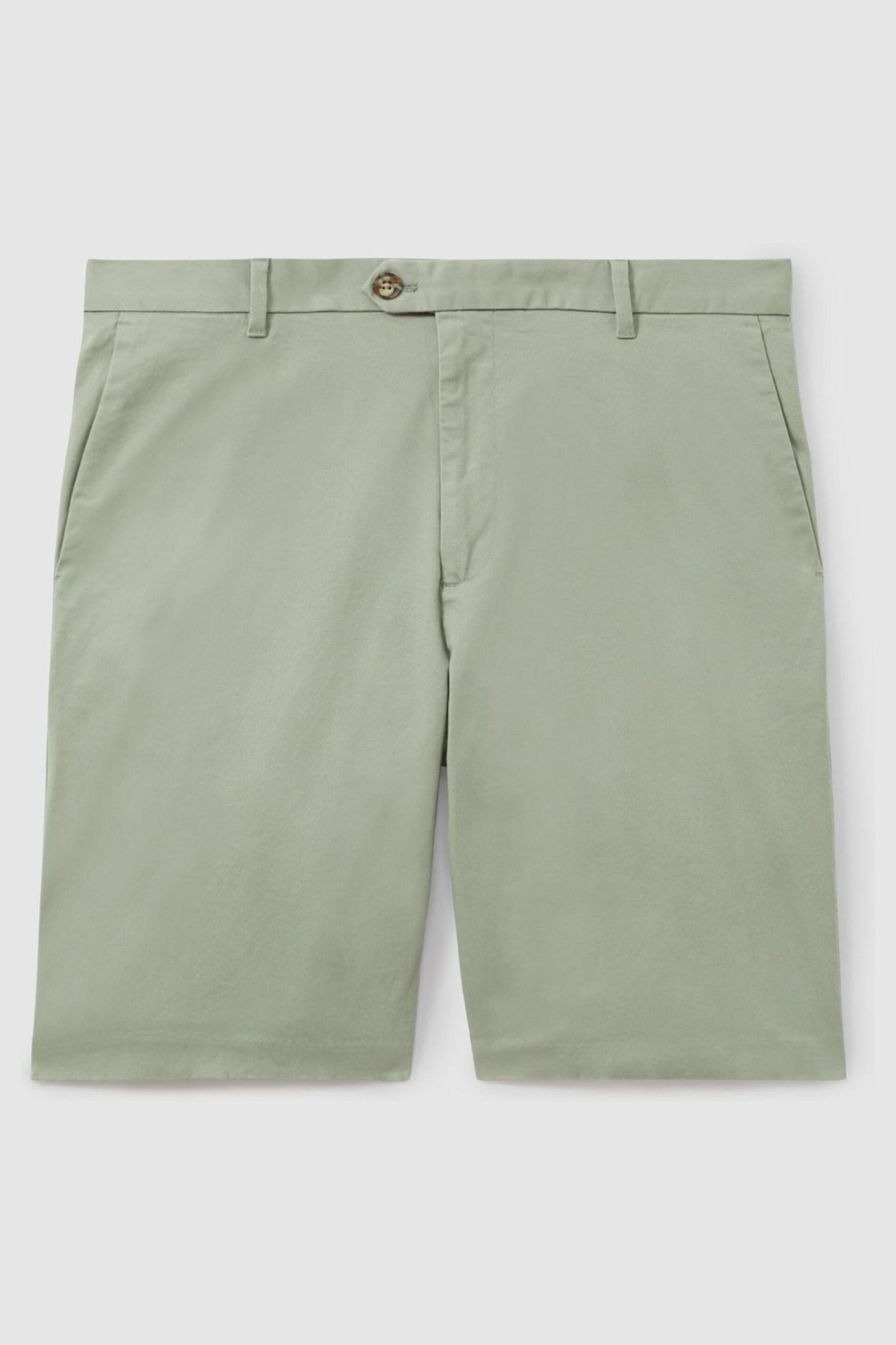 Reiss Pistachio Wicket Modern Fit Cotton Blend Chino Shorts - Image 2 of 5