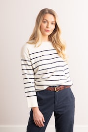 Lakeland Clothing Cream Dana Striped Knitted Jumper - Image 1 of 5