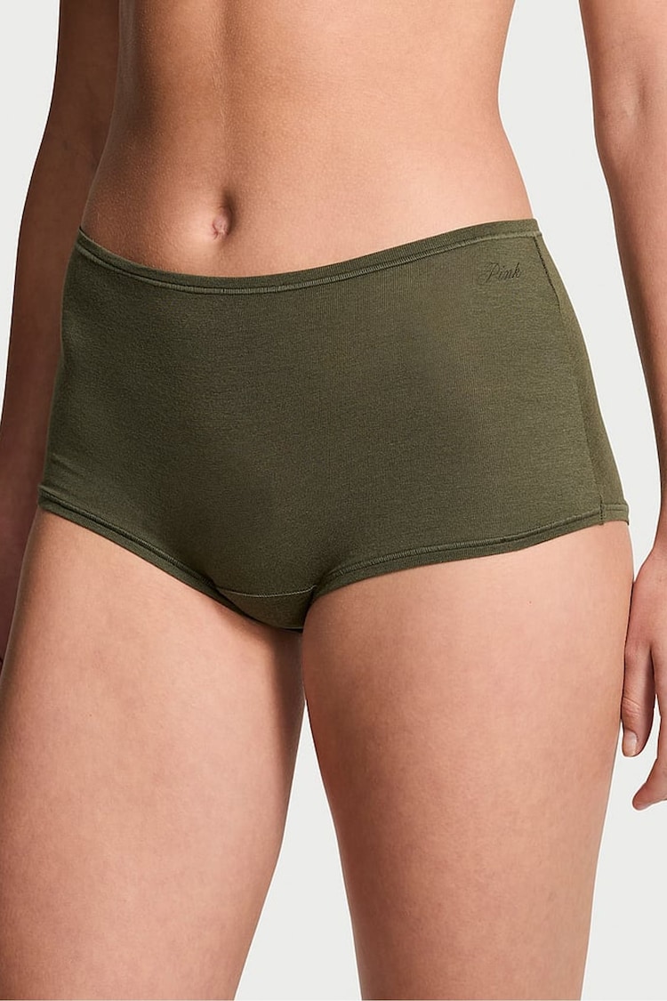 Victoria's Secret PINK Olive Green Cotton Short Knickers - Image 1 of 1