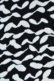 Live Unlimited Curve Mono Curl Print Jersey Short Sleeve Black Midi Dress - Image 6 of 6