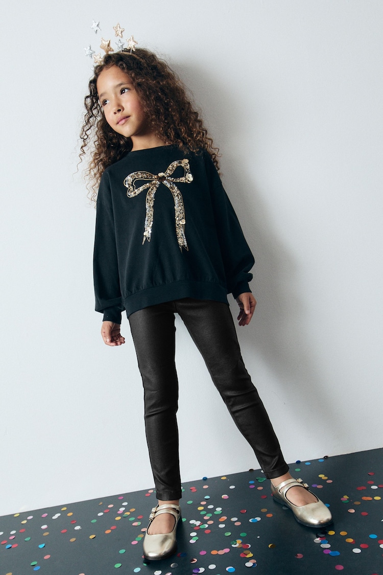 Black Coated Jeggings (3-16yrs) - Image 2 of 6