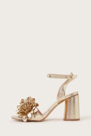 Monsoon Gold Metallic Corsage Sandals - Image 2 of 3