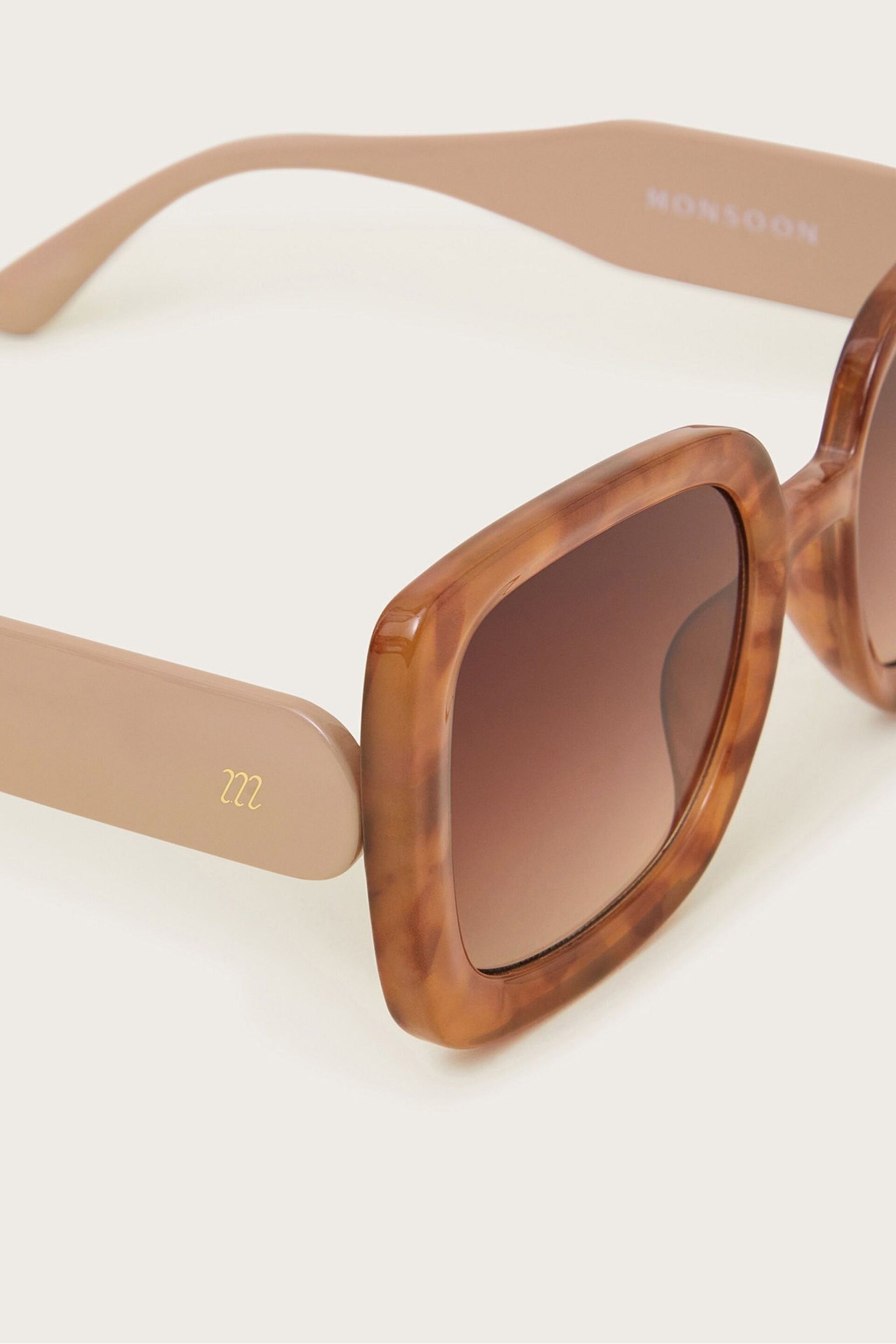 Monsoon Brown Mottled Square Sunglasses - Image 2 of 2