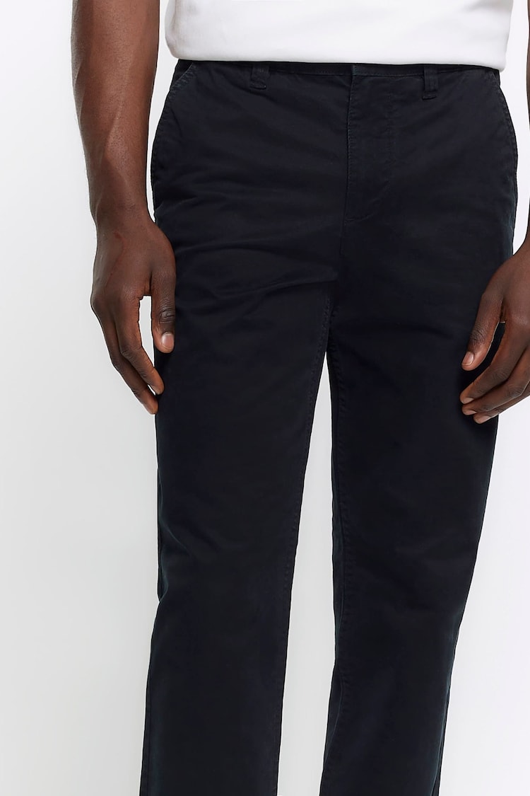 River Island Black Laundered Chino Trousers - Image 4 of 4