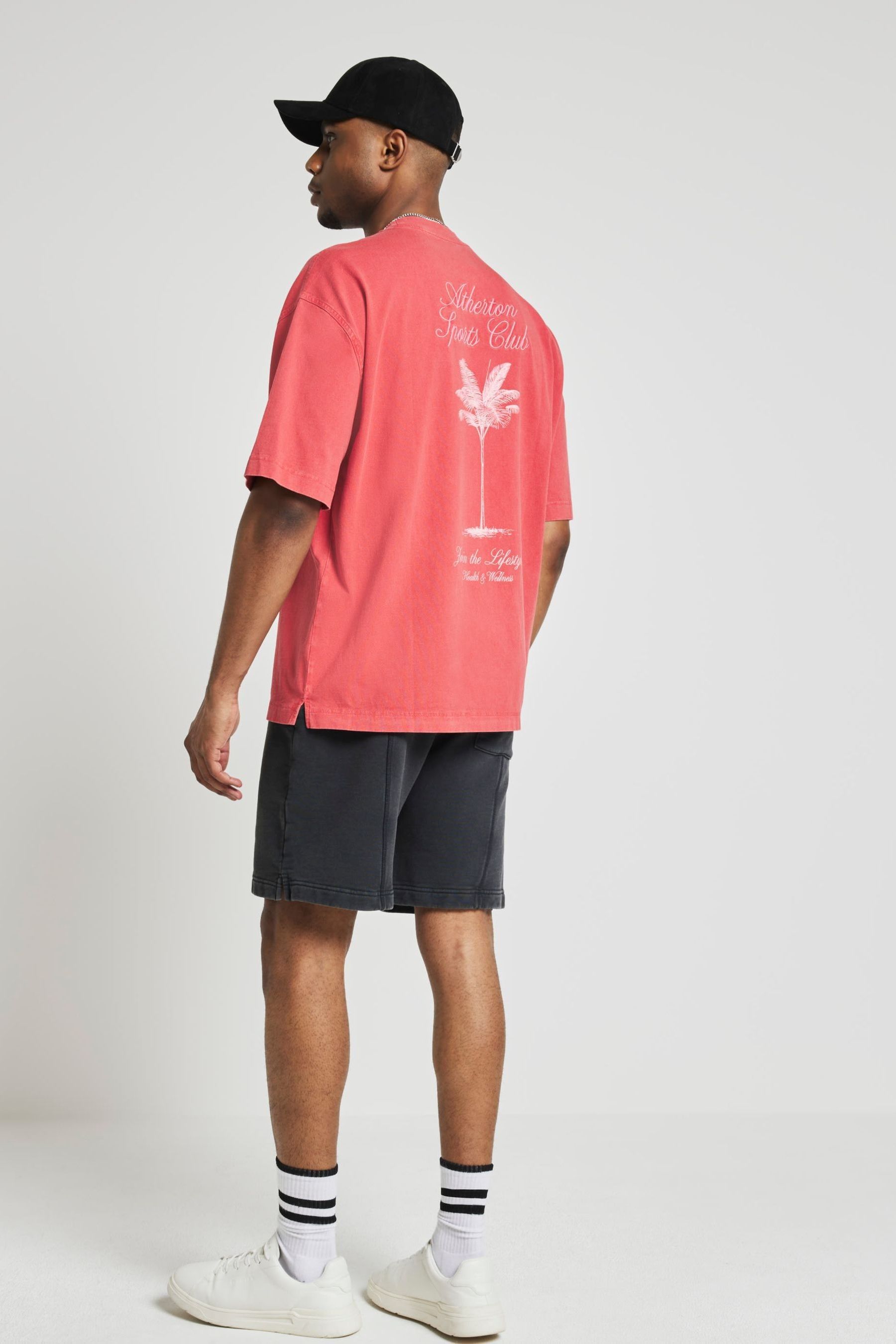 River island red shorts sales