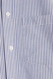River Island Blue Slim Fit Stripe Oxford Shirt - Image 5 of 6