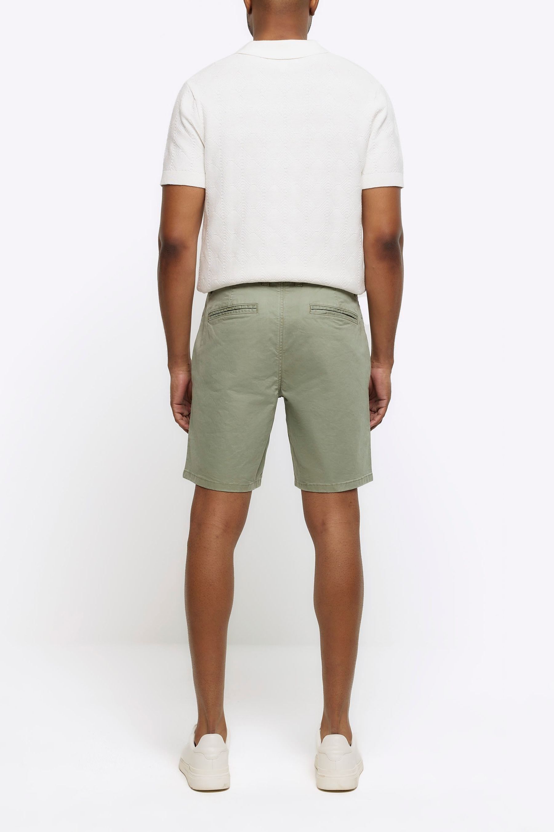 Buy River Island Green Laundered Chino Shorts from Next Luxembourg