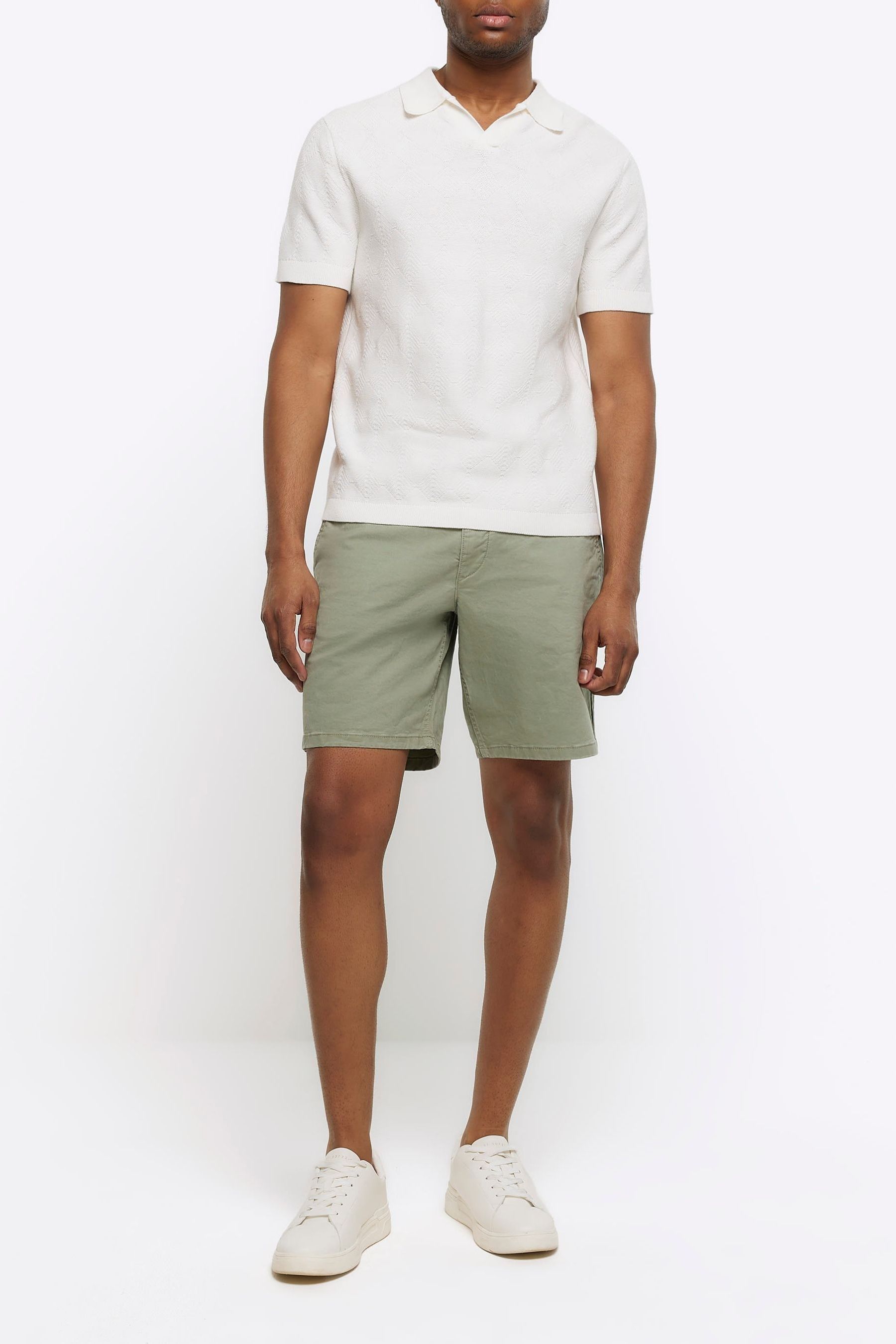 Buy River Island Green Laundered Chino Shorts from the Next UK online shop
