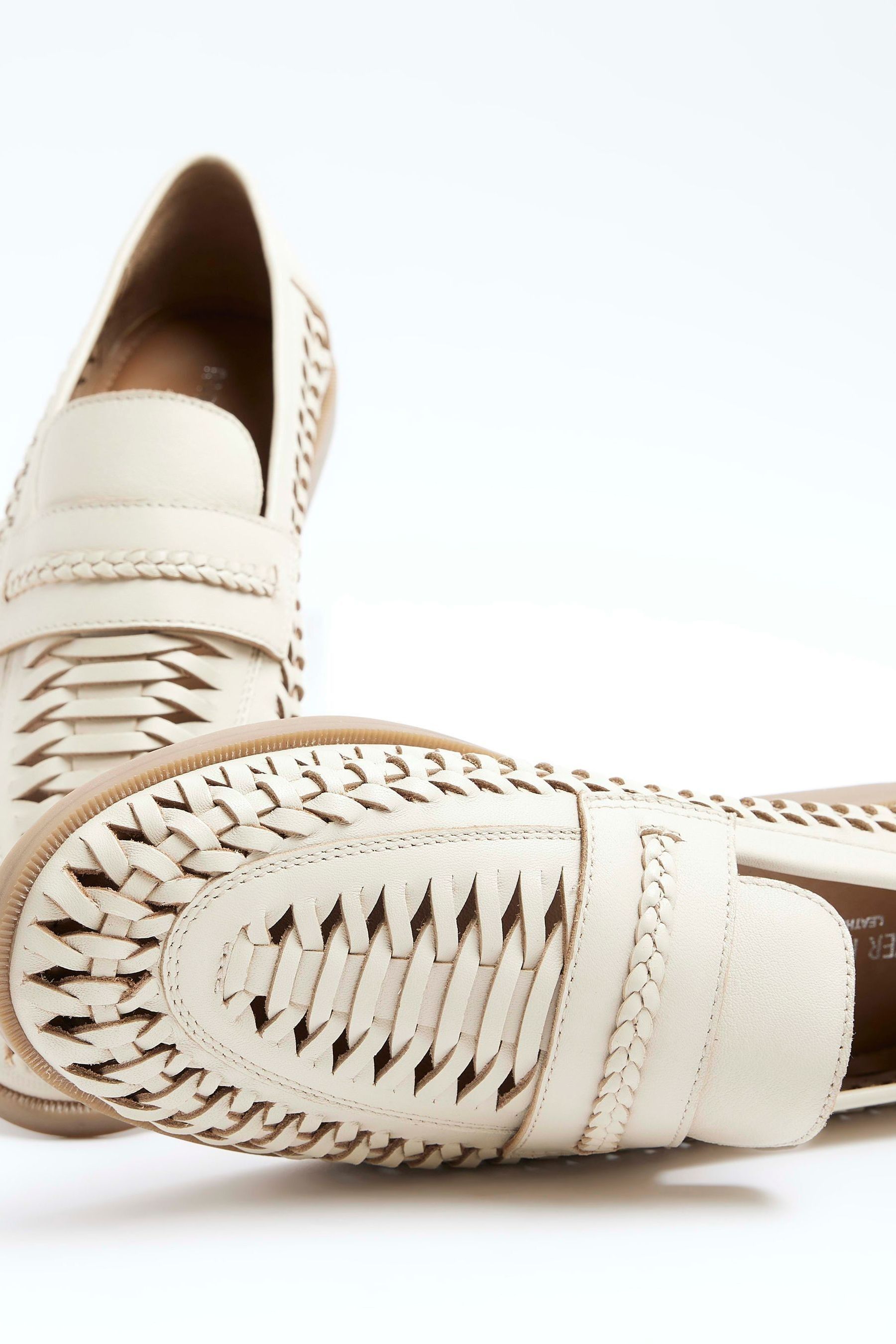 Buy River Island White Woven Loafers from Next Ireland