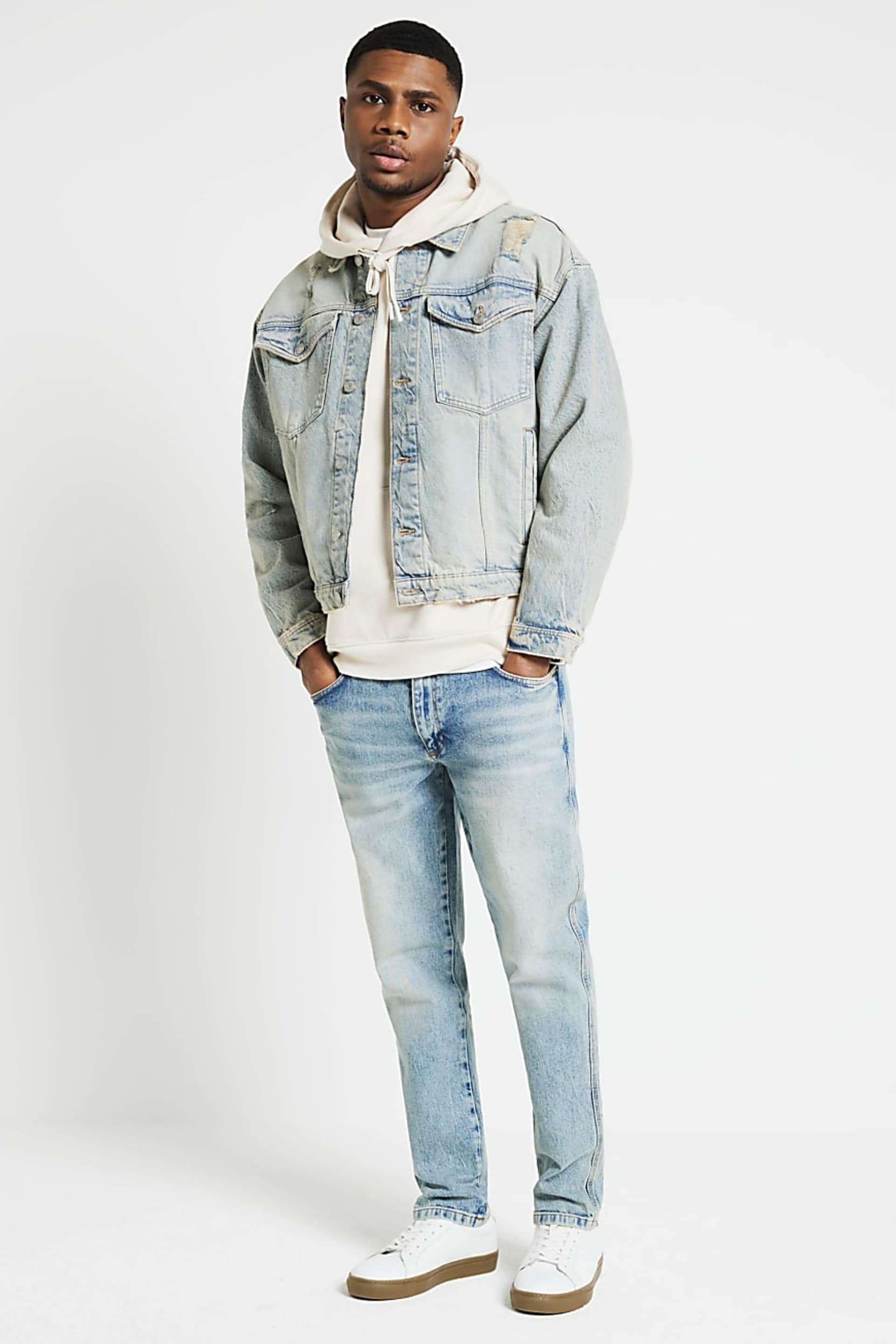 River Island Blue Tapered Fit Jeans - Image 2 of 6