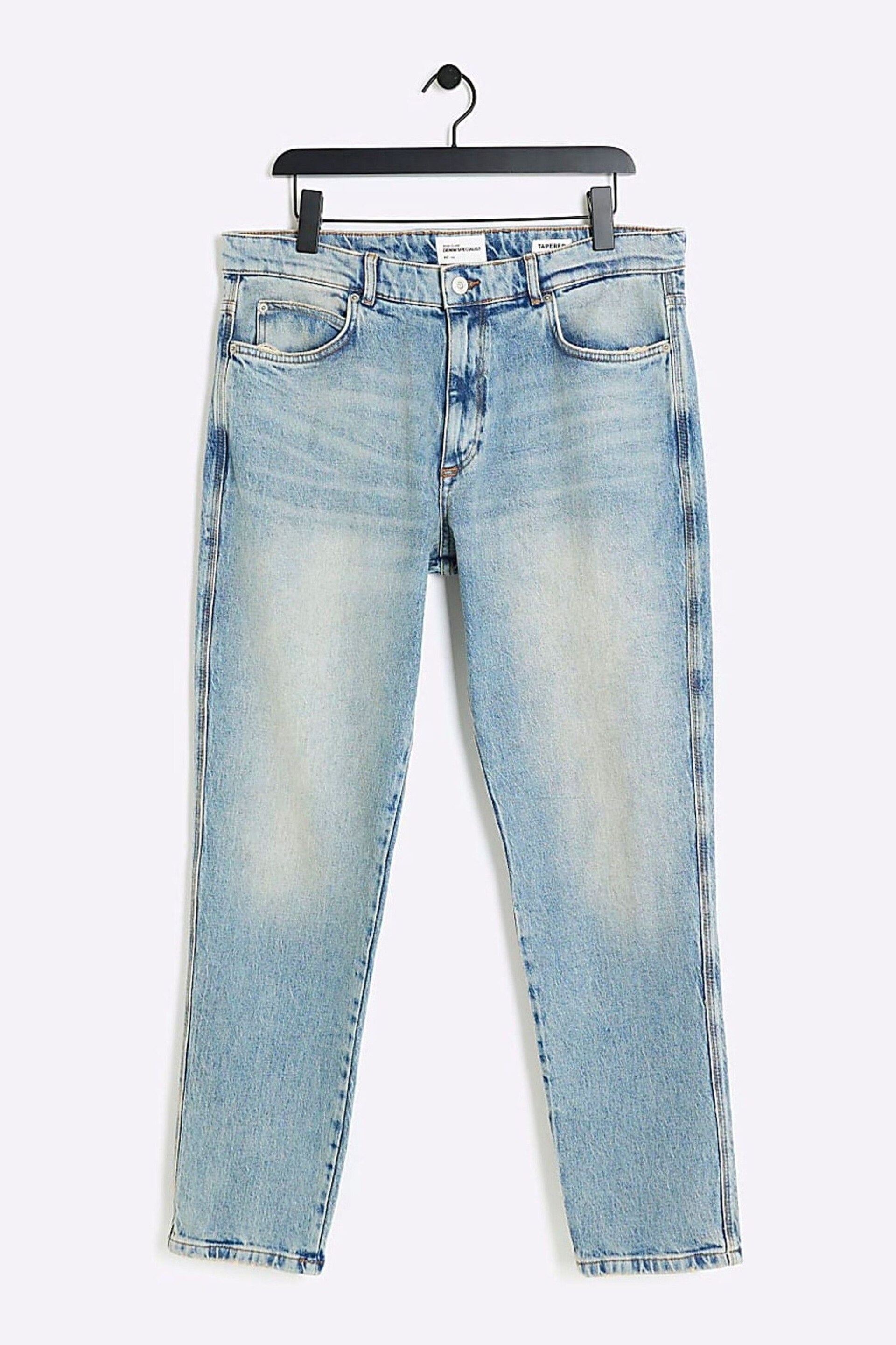 River Island Blue Tapered Fit Jeans - Image 5 of 6