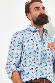 Joe Browns Blue Bird Print Long Sleeve Shirt - Image 4 of 5