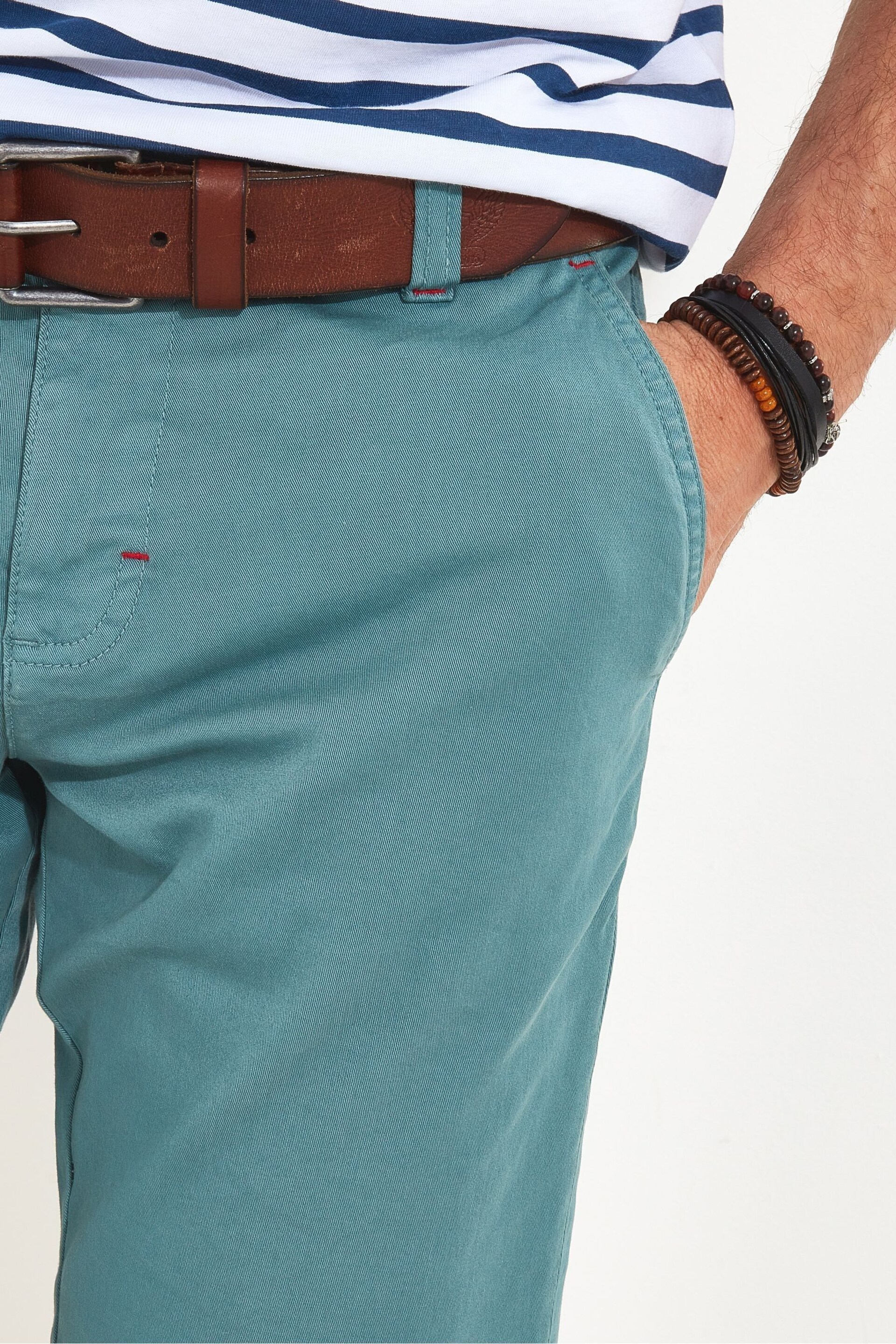 Joe Browns Blue Chrome Washed Chino Shorts - Image 4 of 5