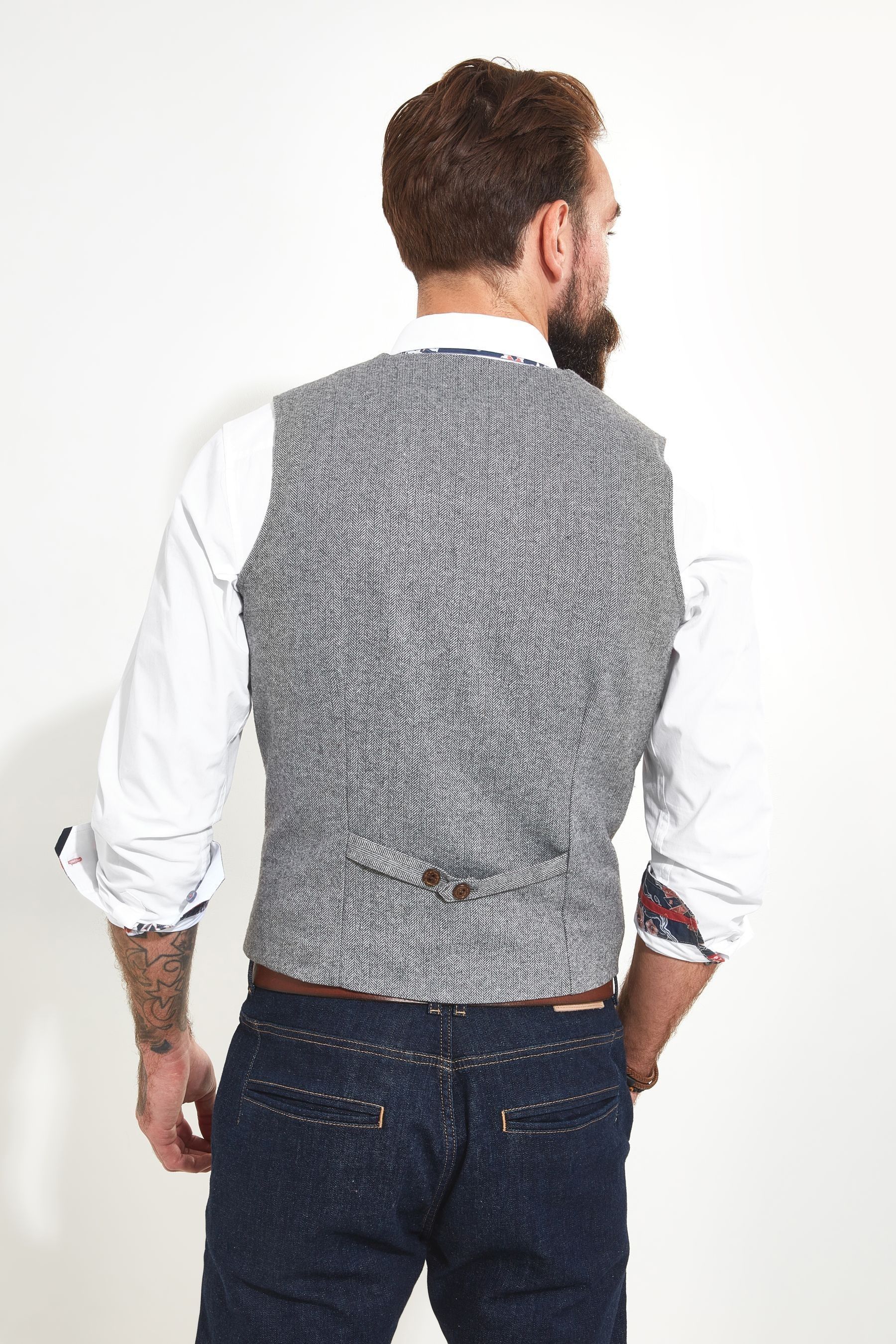 Grey lapel waistcoat online