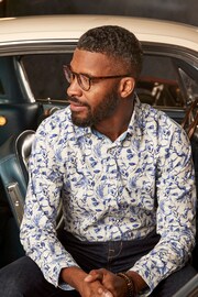 Joe Browns Blue Peacock Bird Print Shirt - Image 1 of 7