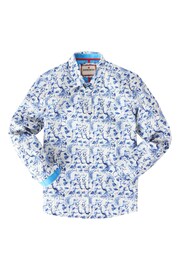 Joe Browns Blue Peacock Bird Print Shirt - Image 7 of 7