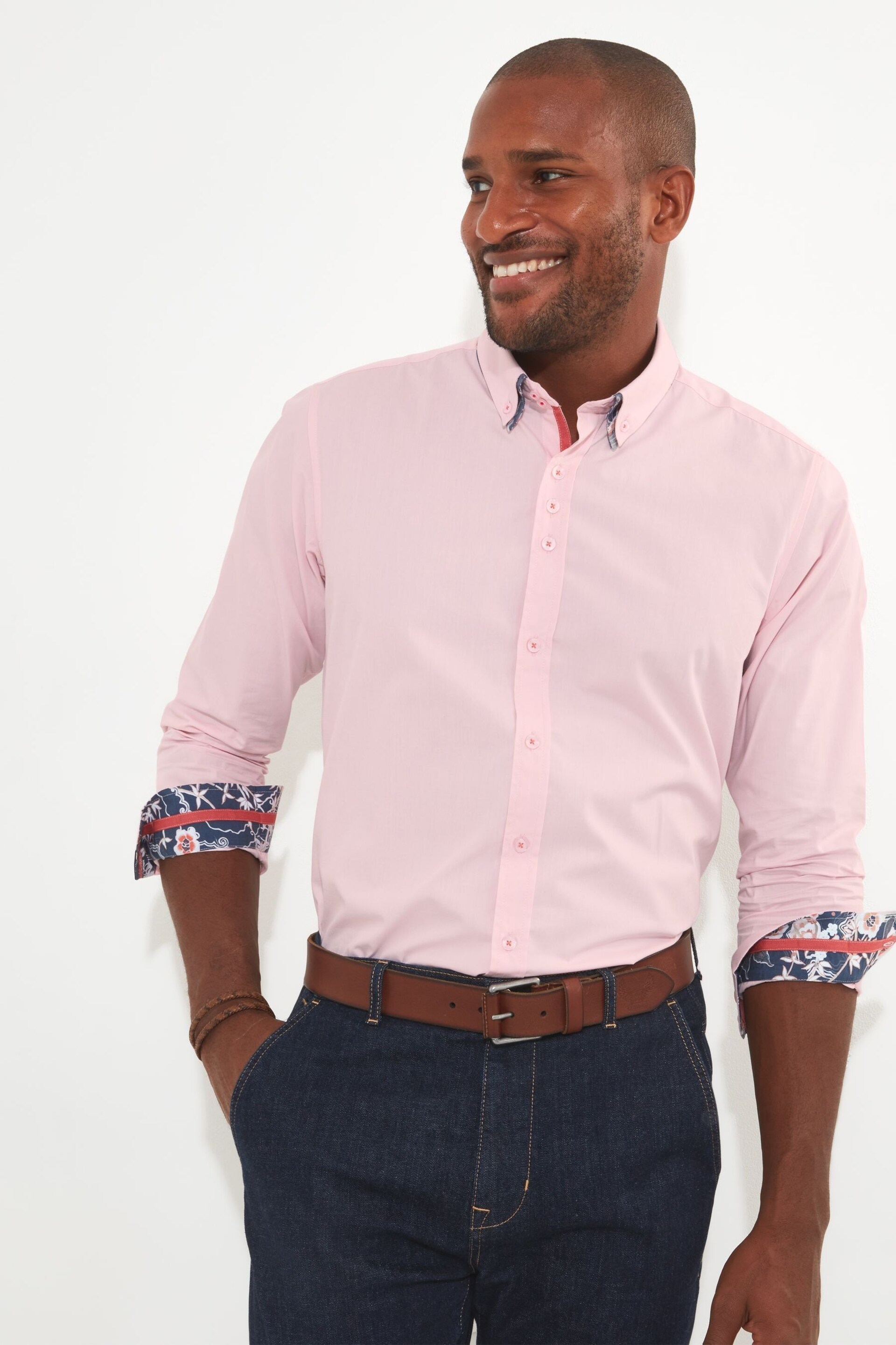 Joe Browns Pink Smart Long Sleeve Shirt - Image 1 of 5