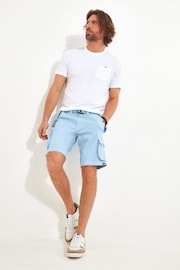 Joe Browns Light Blue Multi Pocket Knee Length Belted Relaxed Fit Camo Cargo Shorts - Image 1 of 5