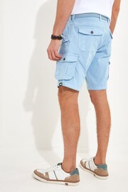 Joe Browns Light Blue Multi Pocket Knee Length Belted Relaxed Fit Camo Cargo Shorts - Image 3 of 5