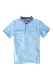 Joe Browns Blue Chambray Collar Polo Shirt - Image 7 of 7