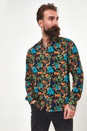 Joe Browns Black Fruit Floral Print Collared Shirt - Image 3 of 7