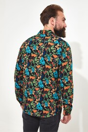 Joe Browns Black Fruit Floral Print Collared Shirt - Image 4 of 7