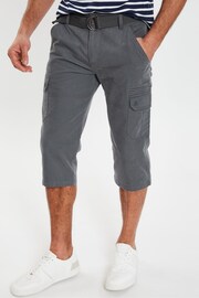 Threadbare Grey 3/4 Length Belted Cargo Trousers - Image 1 of 4