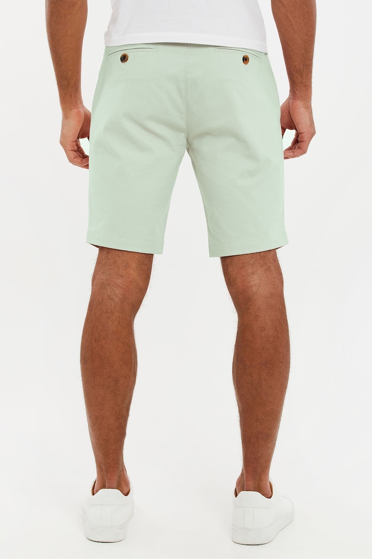 Threadbare Green Slim Fit Cotton Chino Shorts With Stretch - Image 2 of 4