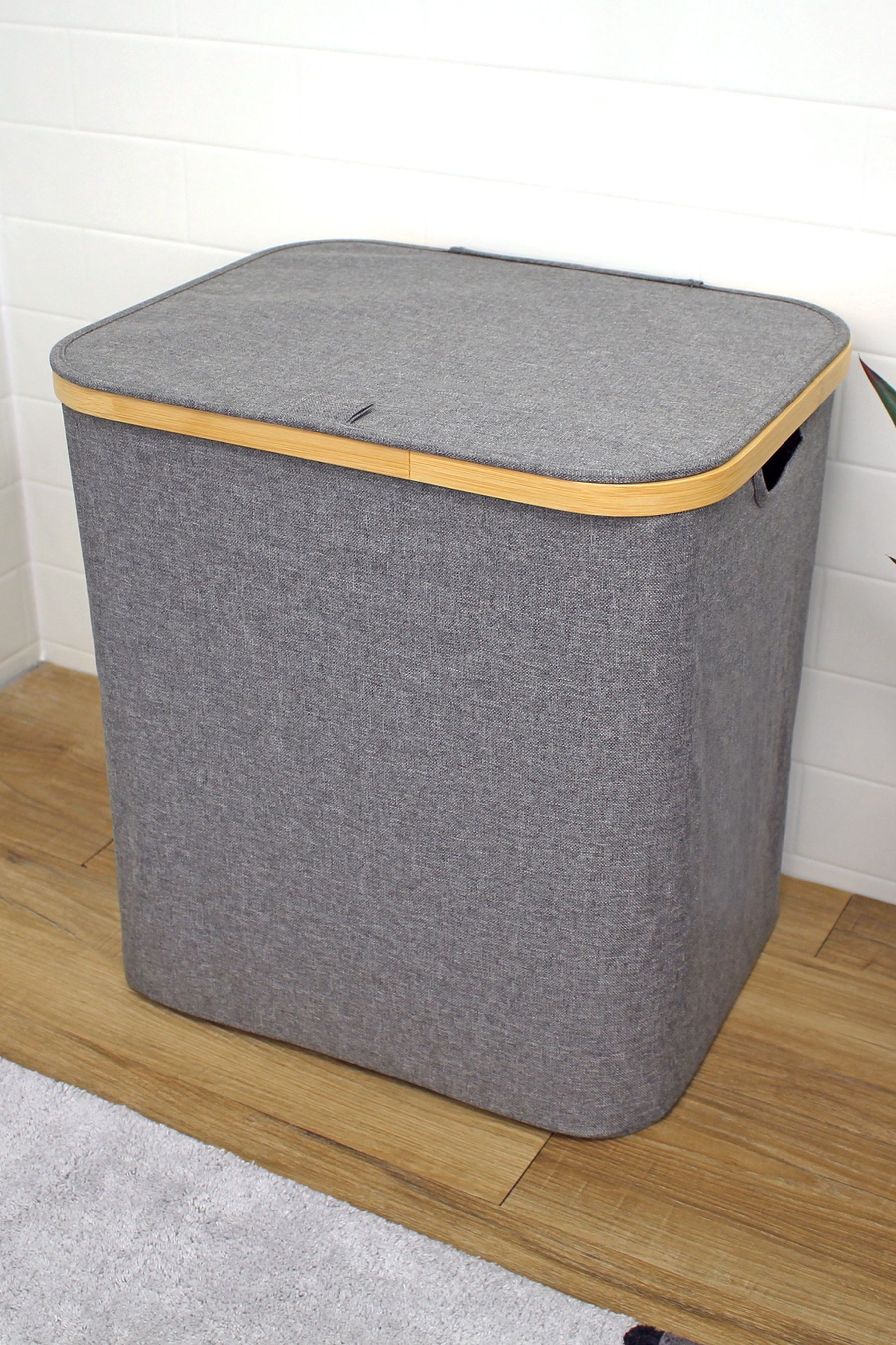 Buy Showerdrape Grey Large Cotswold Laundry Hamper With Lid from the Next UK online shop