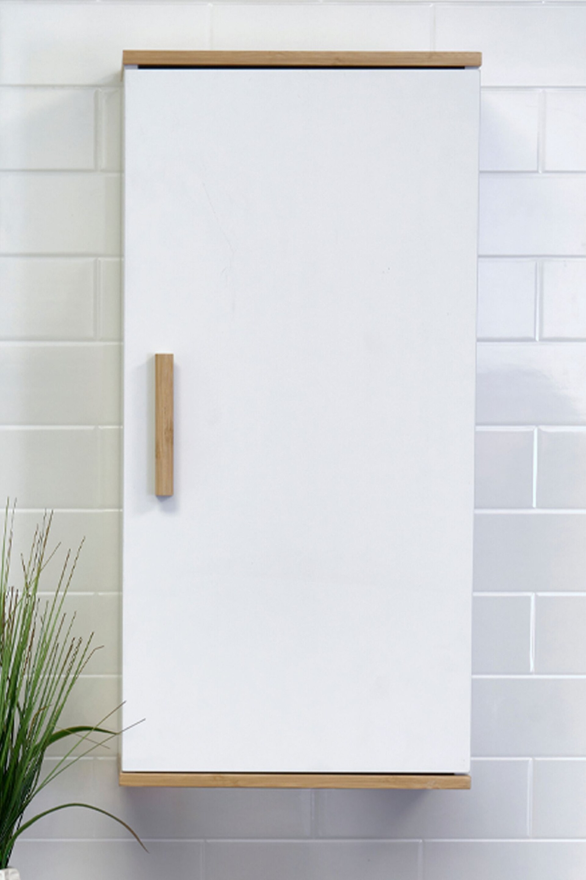 Showerdrape White Nola Bamboo Wall Cabinet - Image 1 of 4