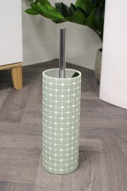 Showerdrape Pistachio Mosaica Toilet Brush and Holder - Image 1 of 2