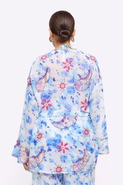 River Island Blue Embellished Tie Dye Kimono Cover-Up - Image 2 of 4