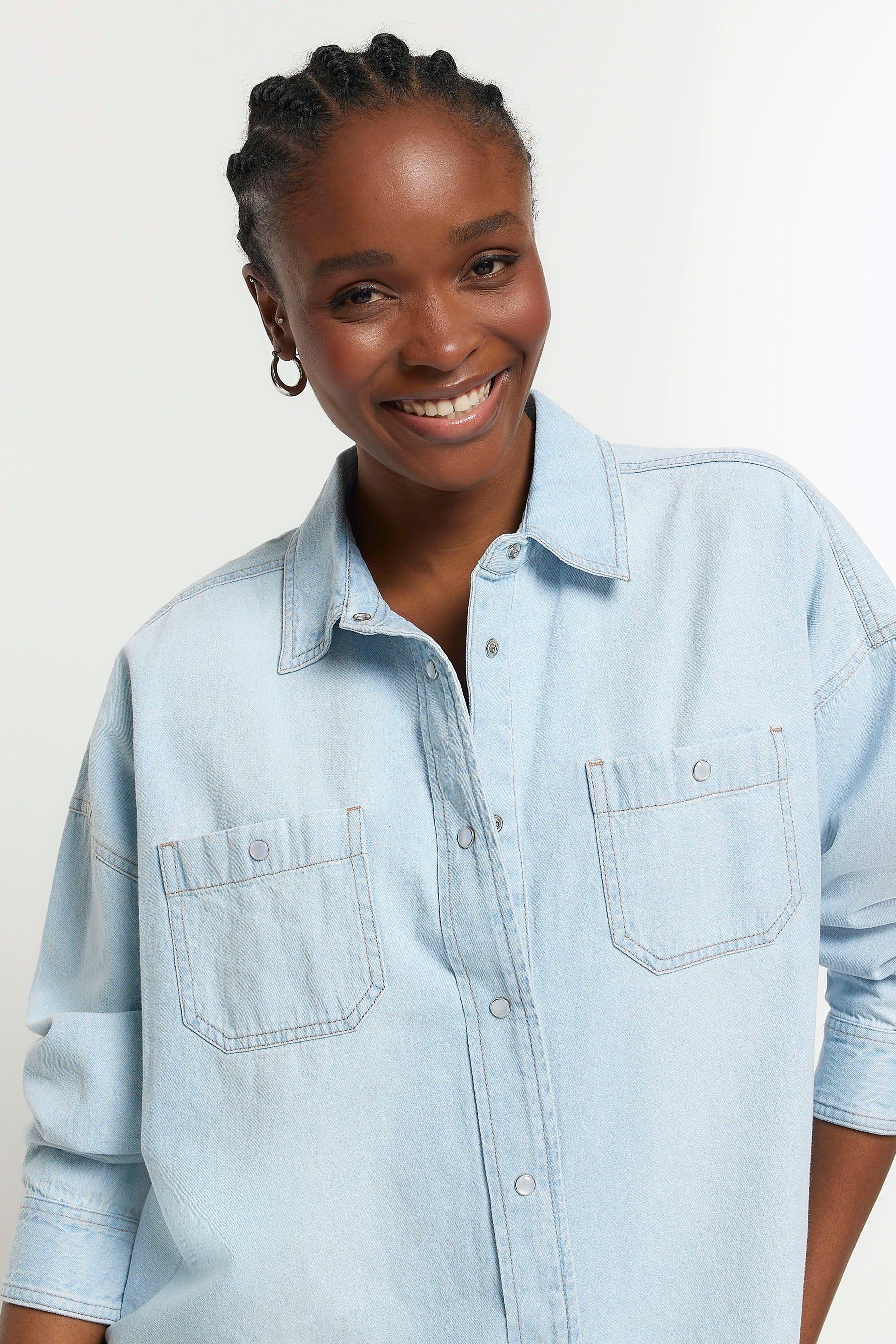 Denim oversized shirt dress outlet