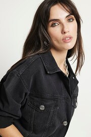 River Island Black Denim Trucker Jacket - Image 4 of 4