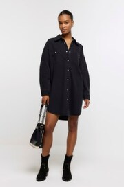 River Island Black Denim Oversized Shirt Dress - Image 3 of 5