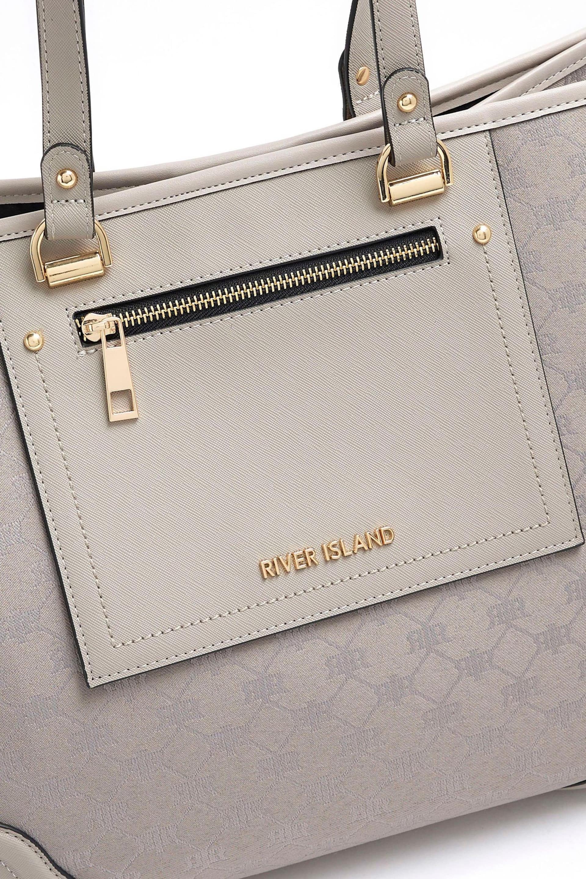 River Island Grey RIR Pocket Shopper Bag - Image 5 of 5