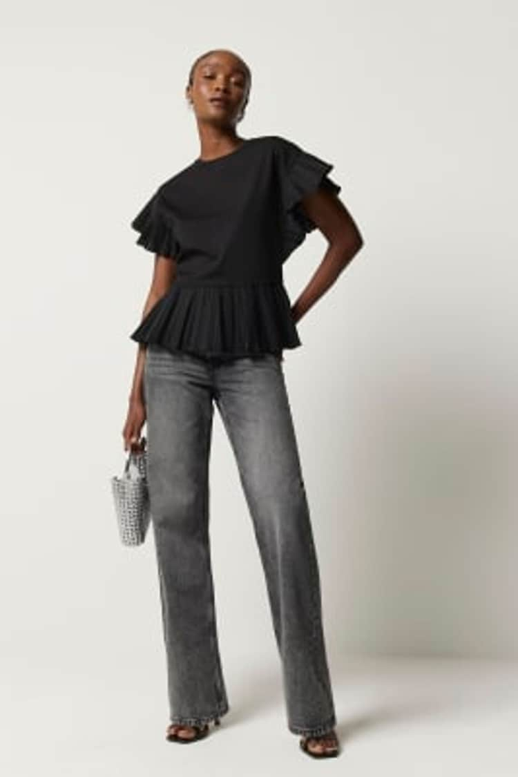 River Island Black Pleated Hem Blouses - Image 2 of 6